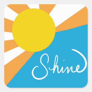 Sunshine Rays of Happiness by @ Cathy Thompson   Square Sticker