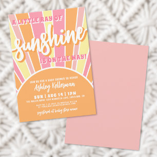 Sunshine Retro Bright Sun Baby Shower Invitation