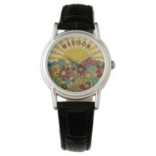 Sunshine Retro Garden Vintage 60s 70s Personalized Watch