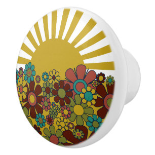 Sunshine Retro Garden Vintage Aesthetic  Ceramic Knob