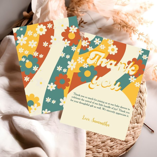 Sunshine retro groovy 70s  thank you baby shower (Creator Uploaded)