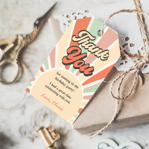 Sunshine Retro Rainbow Birthday Party Gift Tags