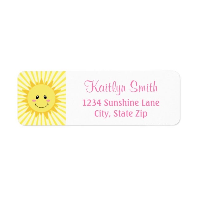 Sunshine Return Address Label (Front)