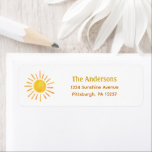 Sunshine Return Address Label<br><div class="desc">Sunshine return address label to match the Here Comes the Sun collection found on the Adore Paper Co. Zazzle shop. Customise with your name and address.</div>