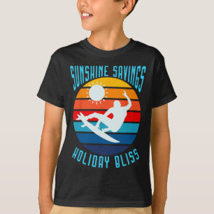 Sunshine Savings Holiday Bliss Retro Surfer Sunset T-Shirt