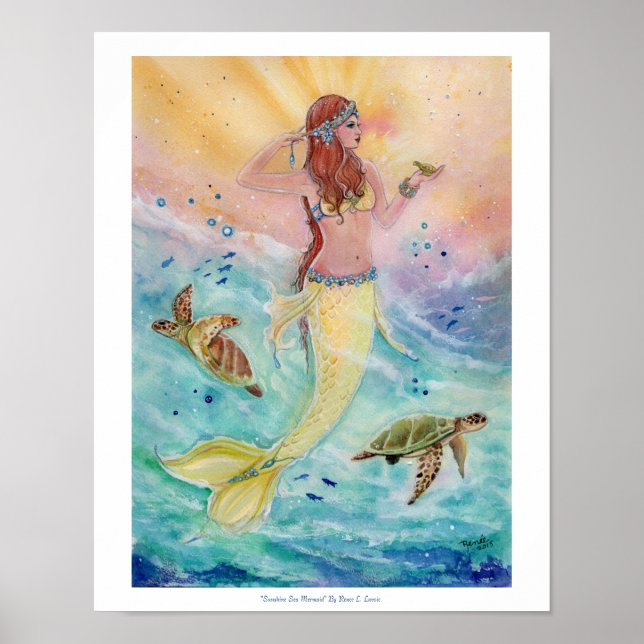 Sunshine Sea Mermaid poster by Renee Lavoie (Front)