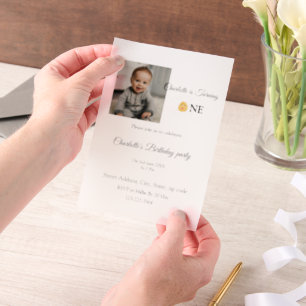 Sunshine simple add photo QR birthday Invitation