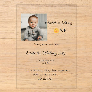 Sunshine simple add photo QR birthday Invitation