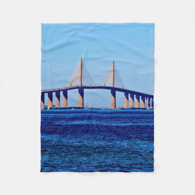 Sunshine Skyway Bridge Fleece Blanket (Front)