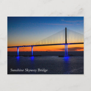 Sunshine Skyway Bridge,Florida Sunset Postcard
