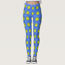 Sunshine smile a yellow sun smile on leggings