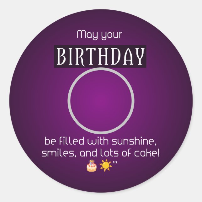 Sunshine & Smiles: Happy Birthday Sticker (Front)