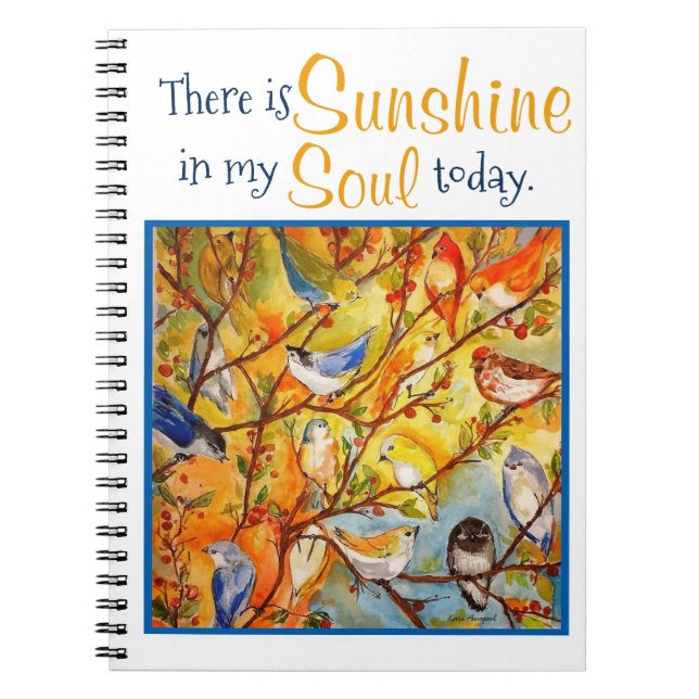 Sunshine Soul Colourful Birds Art Notebook (Front)