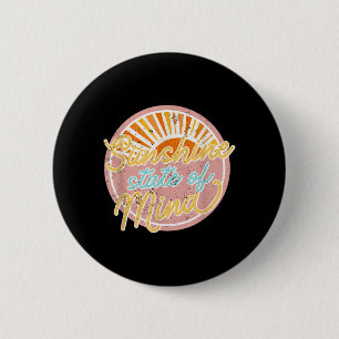 Sunshine State Of Mind Retro 60s Faded Summer Men 6 Cm Round Badge