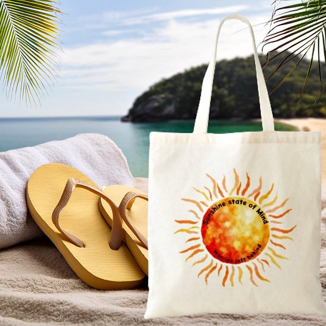 Sunshine state of Mind, Worries left behind Tote Bag (Creator Uploaded)