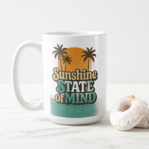 Sunshine State Summer Mug, Retro Beach Coffee Cup