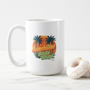 Sunshine State Summer Mug, Retro Beach Coffee Cup