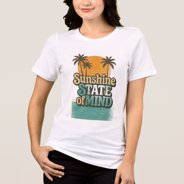 Sunshine State Tee, Retro Beach Vacation Shirt (Front)
