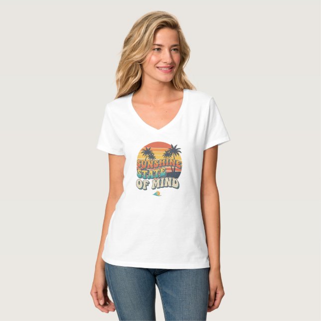 Sunshine State Tee, Retro Beach Vacation Shirt (Front Full)