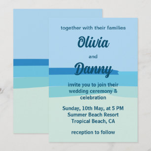 Sunshine Summer Beach Wedding Invitation