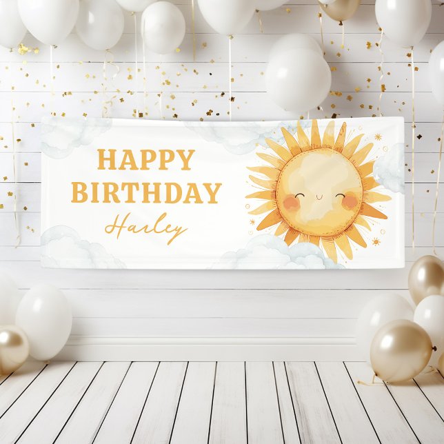 Sunshine Summer Kids Birthday Party Banner (Creator Uploaded)