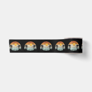 Sunshine Summer Vibes Palm Trees Beach Retro Tropi Satin Ribbon