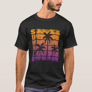 Sunshine Summer Vibes Palm Trees Beach Retro Tropi T-Shirt
