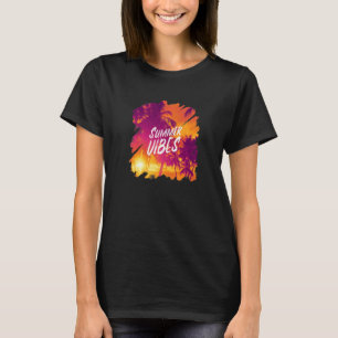 Sunshine Summer Vibes Palm Trees Beach Retro Tropi T-Shirt