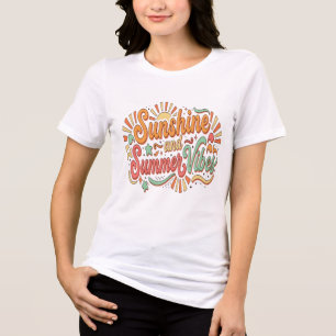 Sunshine Summer Vibes Retro Good Feeling Tri-Blend Shirt