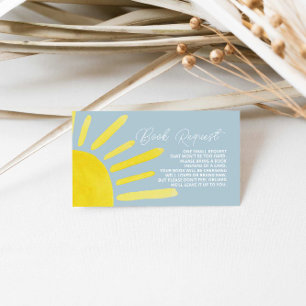 Sunshine Sun Baby Shower Book Request Enclosure Card