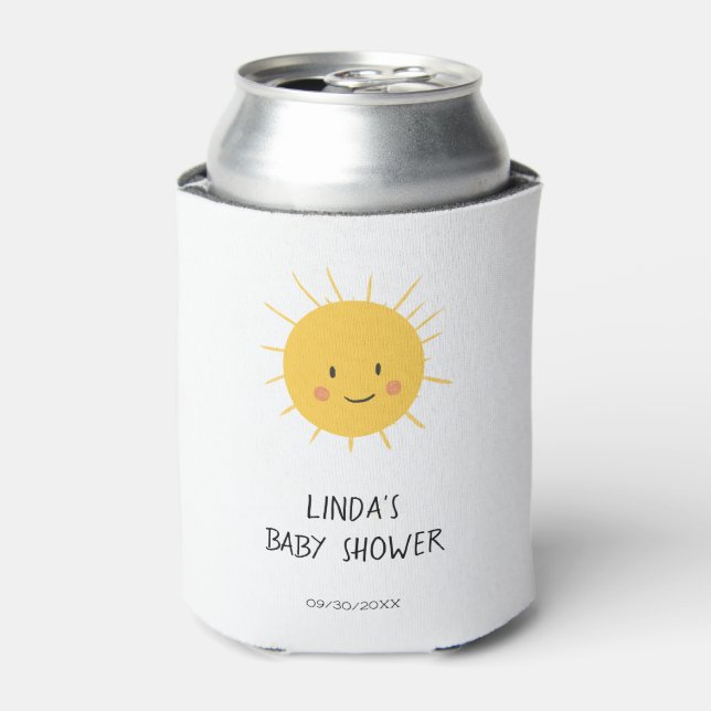Sunshine Sun Baby Shower Pool Party  Can Cooler (Can Front)