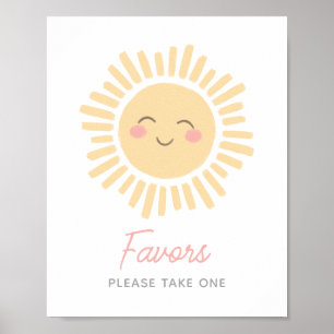 Sunshine Sun Birthday Party Favours Sign