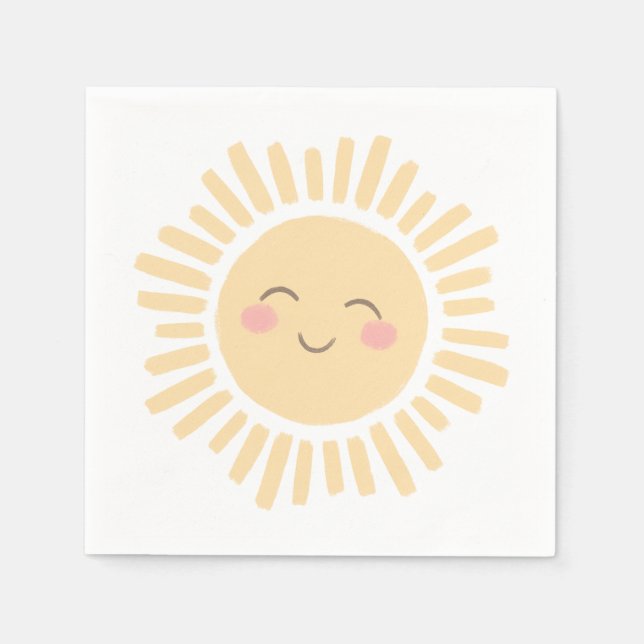 Sunshine Sun Birthday Party Napkin (Front)