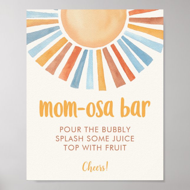 Sunshine sun mum-osa bar baby shower sign (Front)