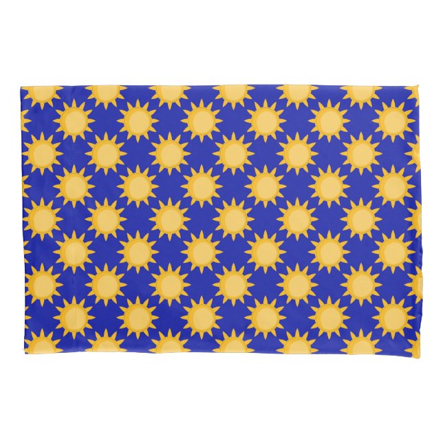 Sunshine Sun Pattern Design On Blue  Pillowcase (Front)