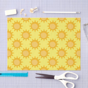Sunshine Sun Pattern Design On Orange  Tissue Paper
