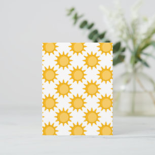 Sunshine Sun Pattern Design On White  Postcard