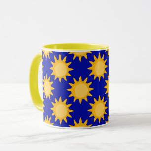 Sunshine Sun Pattern Design On Yellow  Mug