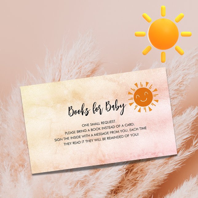 Sunshine sun rose girl baby shower book request enclosure card (Creator Uploaded)