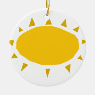 Sunshine, Sun shining, cartoon Ceramic Tree Decoration