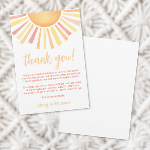 Sunshine Sun Thank You Card