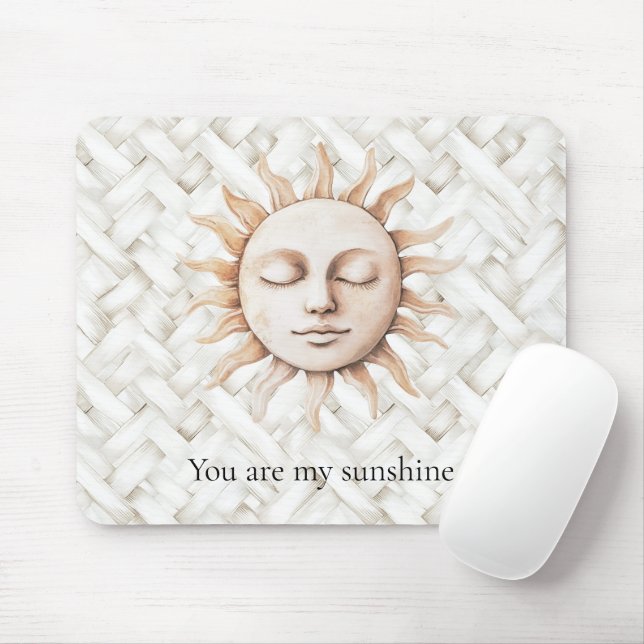 Sunshine Sun White Basket Weave Mouse Mat (With Mouse)