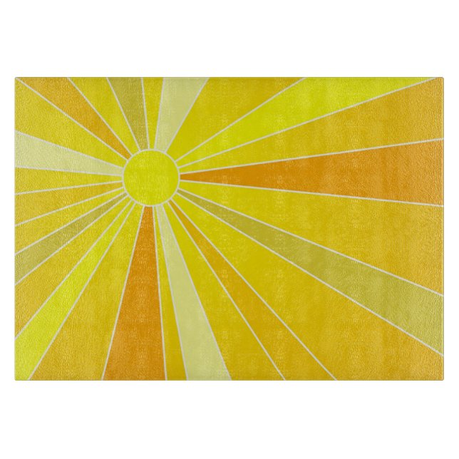 Sunshine Sun with Yellow and Orange Rays Colourful Cutting Board (Front)