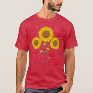 Sunshine Sunflower Lover Hippie Flower Heart Sunfl T-Shirt