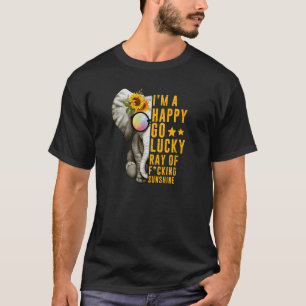 Sunshine Sunflower Positive Elephant Women Girl T-Shirt