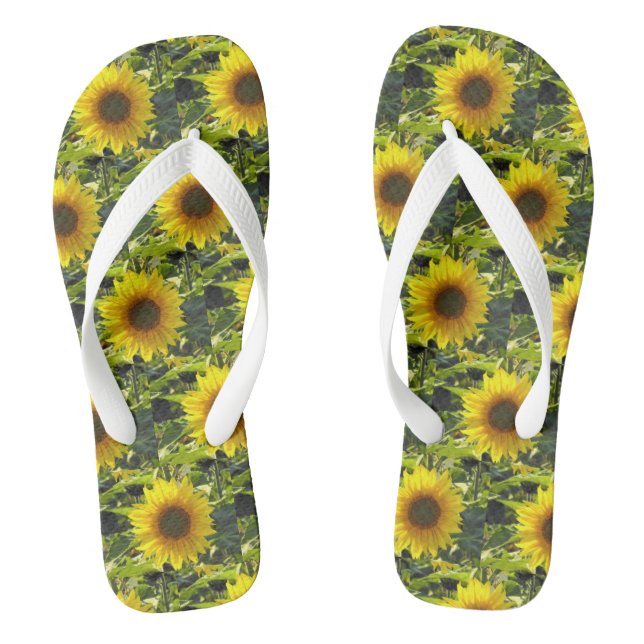 Sunshine Sunflowers Flip Flops (Footbed)