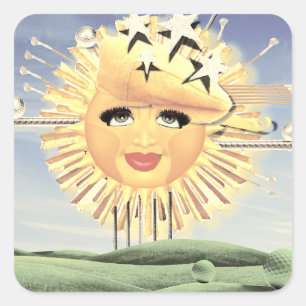 SUNSHINE SUNNY GOLF! SQUARE STICKER