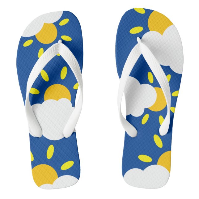 Sunshine Sunny Weather Flip Flops Beach Footwear (Footbed)