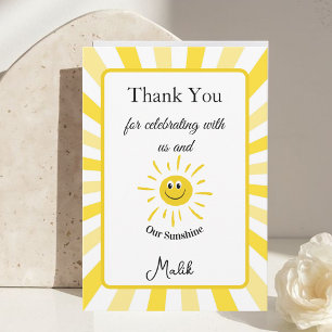 Sunshine Thank you card Kids Birthday