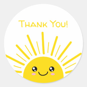 Sunshine Thank you Classic Round Sticker